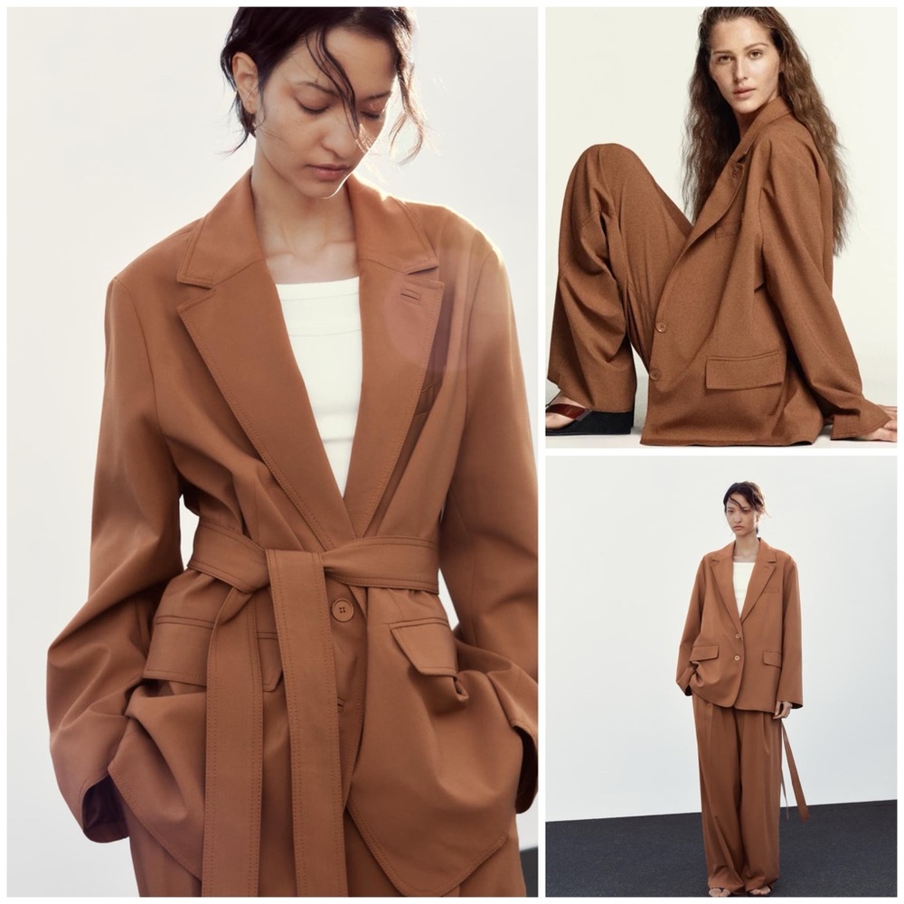ZARA ~ Oversized blazer with belt
